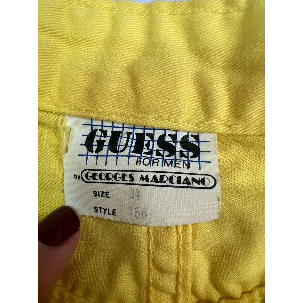 Vintage Guess Jeans Yellow Straight Leg Denim Pants Retro Men’s Size 34